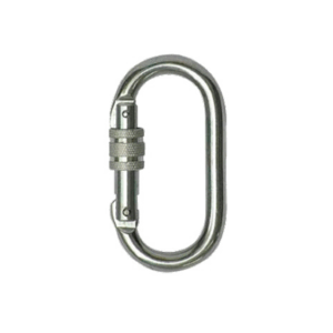 Mosquetão oval de aço dupla trava