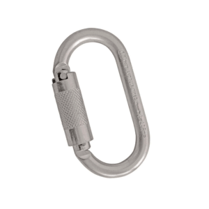 Mosquetão oval de aço tripla trava